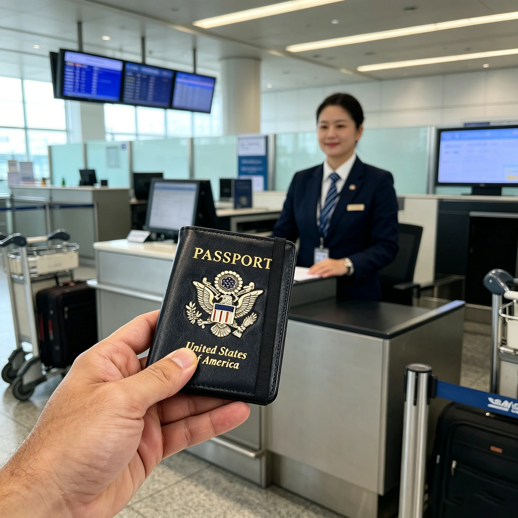 Vintage Business RFID Blocking Passport Cover 3D Metal Emblem Card Holder Travel Trip Document Organizer Leather Protector