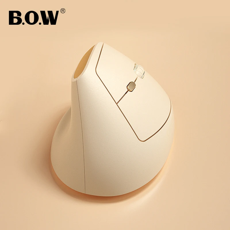 B.O.W Vertical Wireless Mouse Ergonomic 2.4G BT Connection with Mute Buttons for MacBook Tablet Laptops PC - Computer Mice