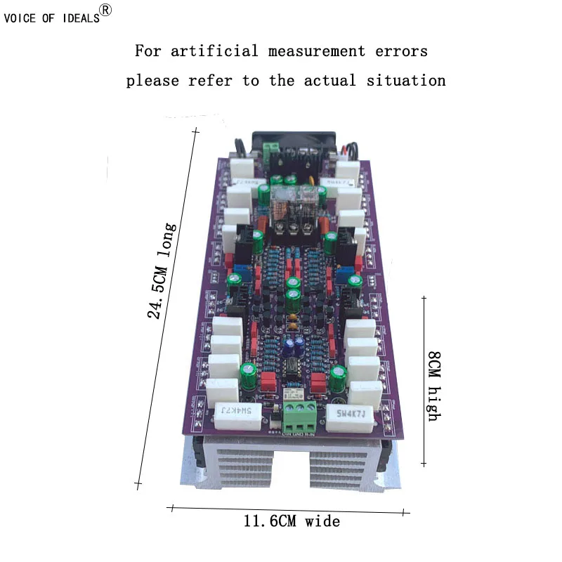 C1 800w*2 2-channel Class AB Subwoofer Power Amplifier Board High Power BTL Monom with Protetion Funtion HIFI Audio Amplifier