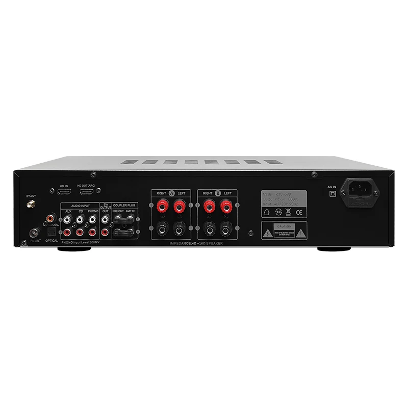 RMS 800W Hi-Fi 4-Channel Professional o Amplifier BT5.3 Home Karaoke Conference Church Amp with 4 Mic Input for Home Use