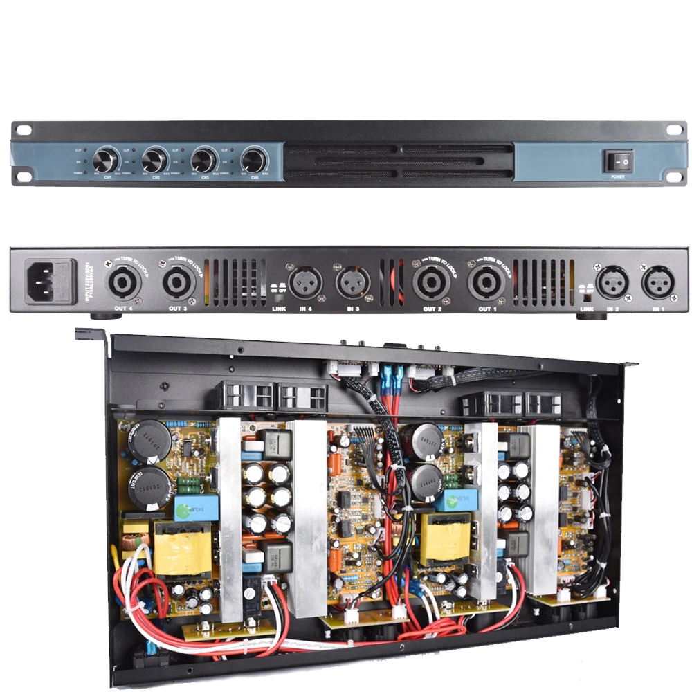 MiCWL 6400W Digital Power Amplifier 4 Channel Drive 800W Speaker Each Channel DJ Karaoke Stage Studio 5200 Watt AMP