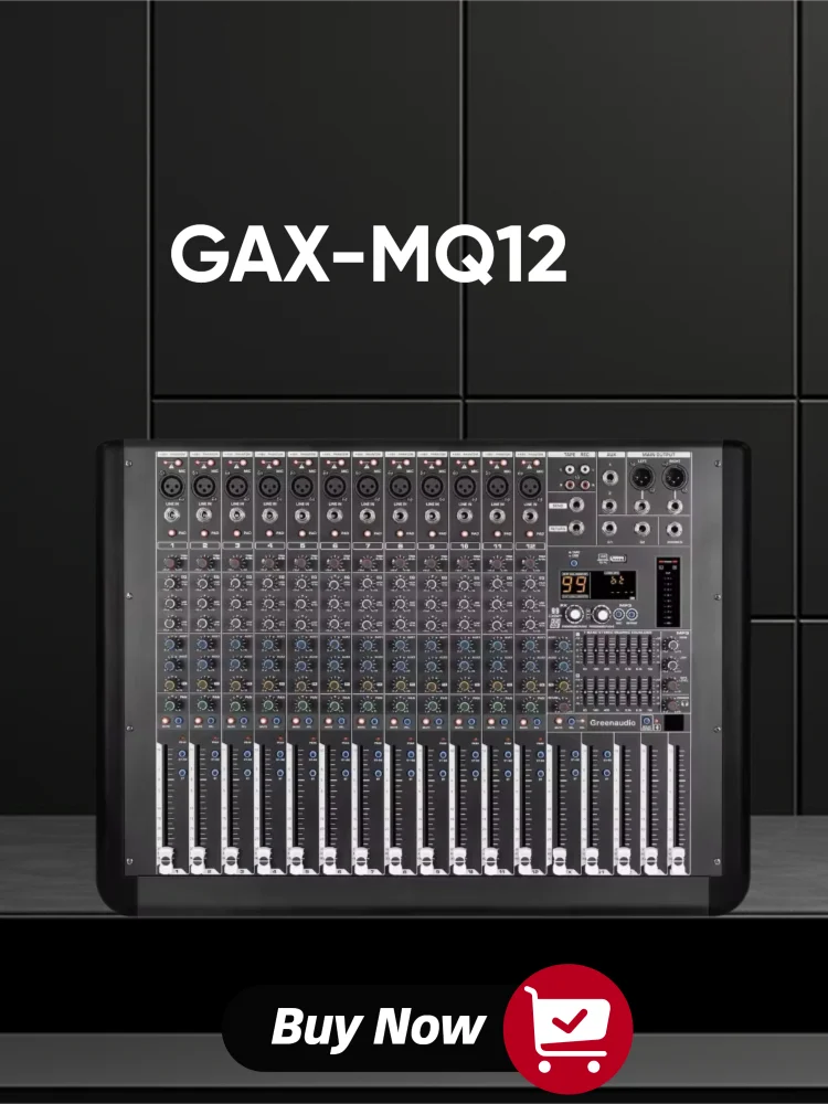 GAX-MQ12 Power Mixer Amplifier Professional Mixer 8-Channel Stage Audio 800W*2 With 99 DSP 7-Segment Equalizer Mixer