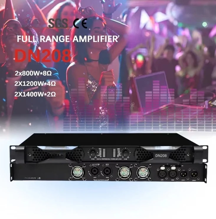 800w 2ch 2 Two Channel Class D Professional Pro Audio Speaker Digit Mixer Amplifier Power Amp 1 U 2 Ch Dn 208 Amplifier