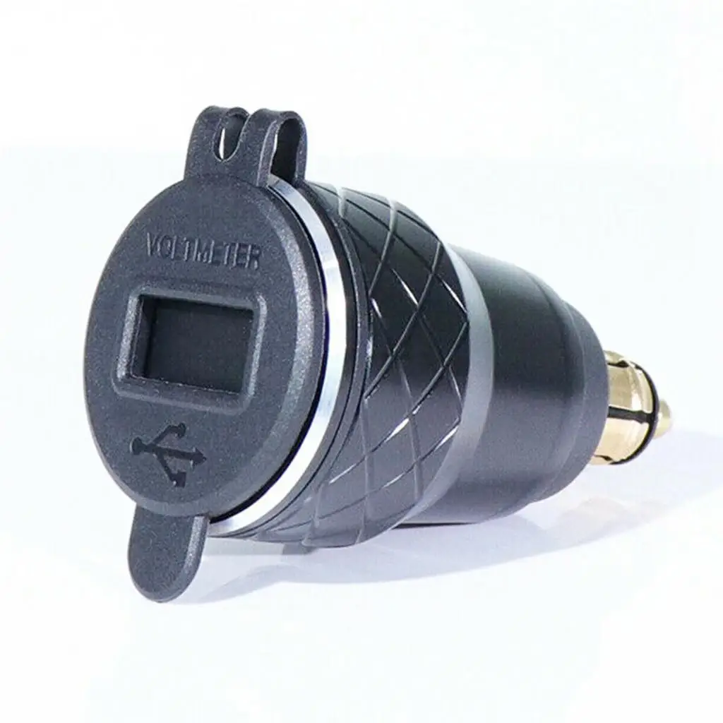 DIN Motorcycle USB Charger with LED Voltage Display Waterproof Plastic Aluminum Alloy for Motorcycle F800 F700 R1200 GS R1200RT