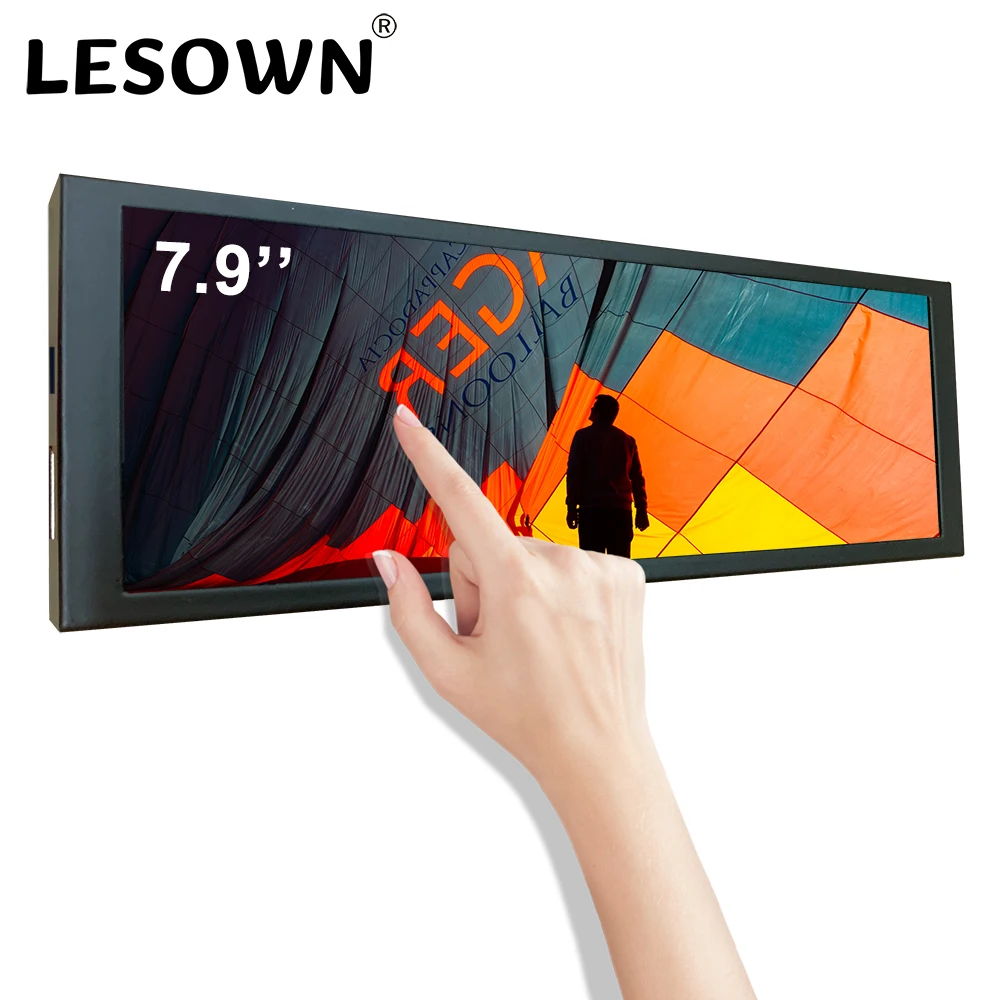 LESOWN 7.9 Inch Small Stretched Bar Monitor IPS Touch Display 400x1280 with HDTV Port for AIDA64 Hardware Temp Monitoring PC CPU