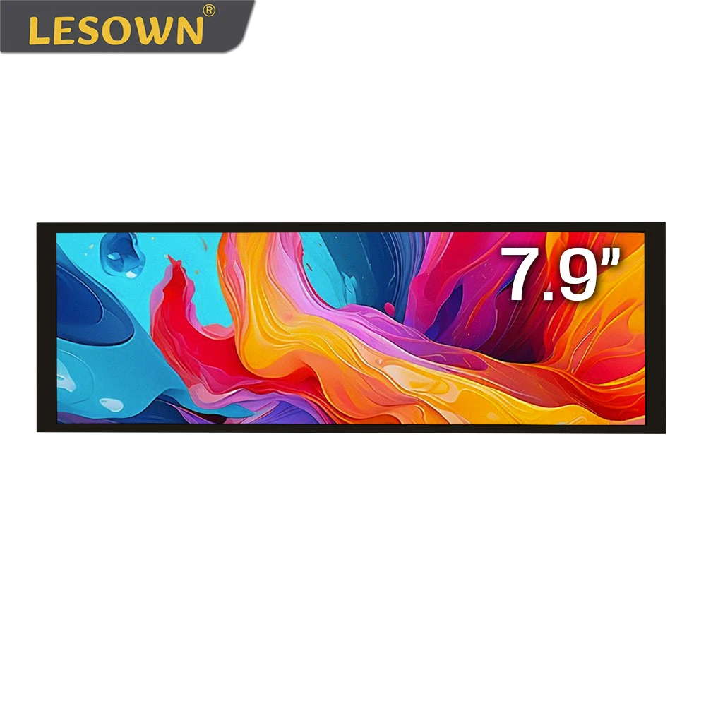 LESOWN 7.9 inch Stretched Bar Secondary Screen Display 7.84 Wide Mini Long Strip HDMI IPS 400x1280 LCD Monitor for PC Computer