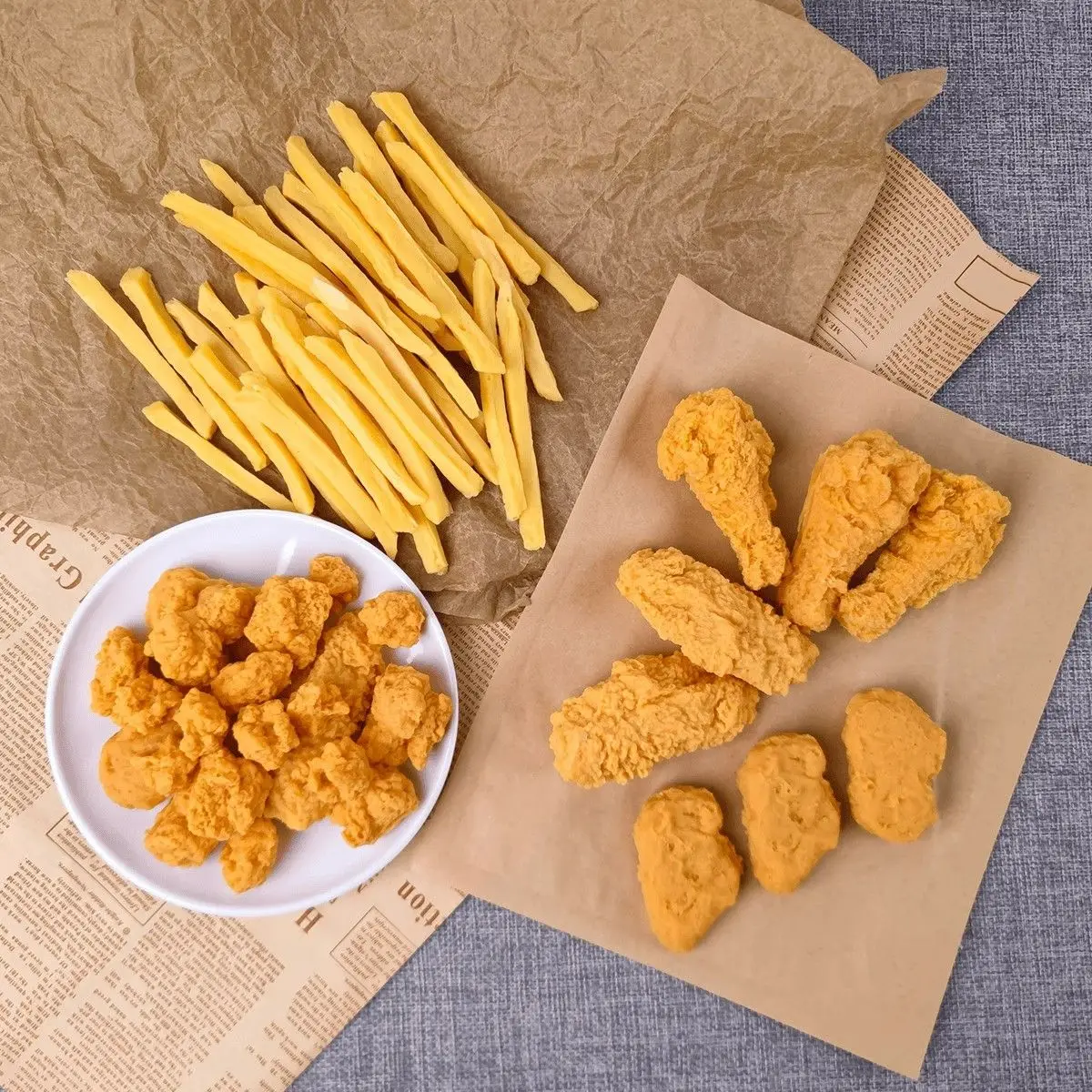 Simulation Popcorn Chicken Model Fake Fast Food Prop French Fries Fried Chicken Burger Snack Display DIY Photography Decoration