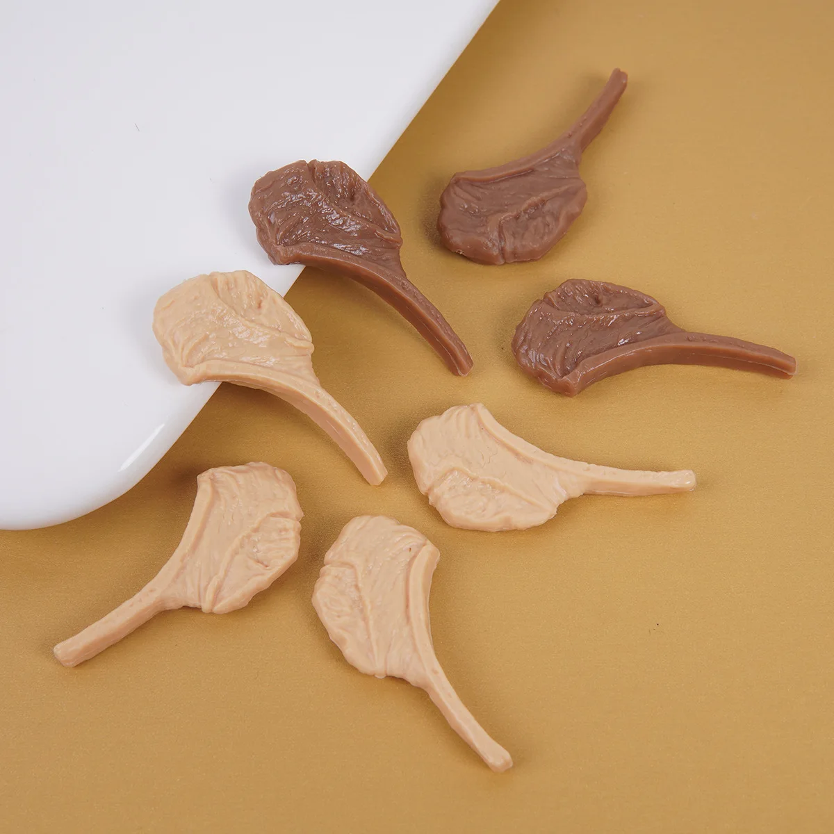 3pcs Artificial Steak Mini Tomahawk Steak Meat Model 4cm Handmade DIY Miniature Simulation Food Play Accessories Decorations