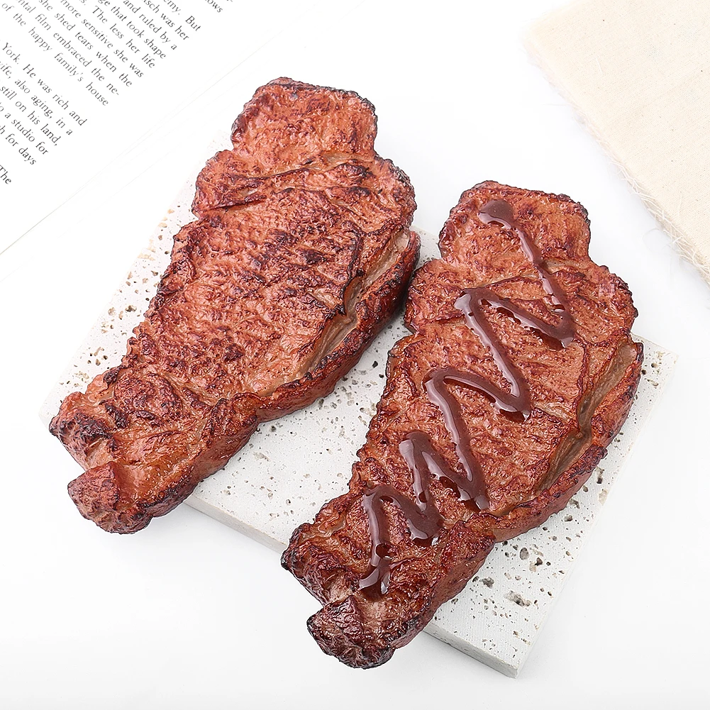 1PC PVC Simulation Food Ornament Steak Model DIY Live Photography Props Home Kitchen Festival Artificial Decorations Supplies