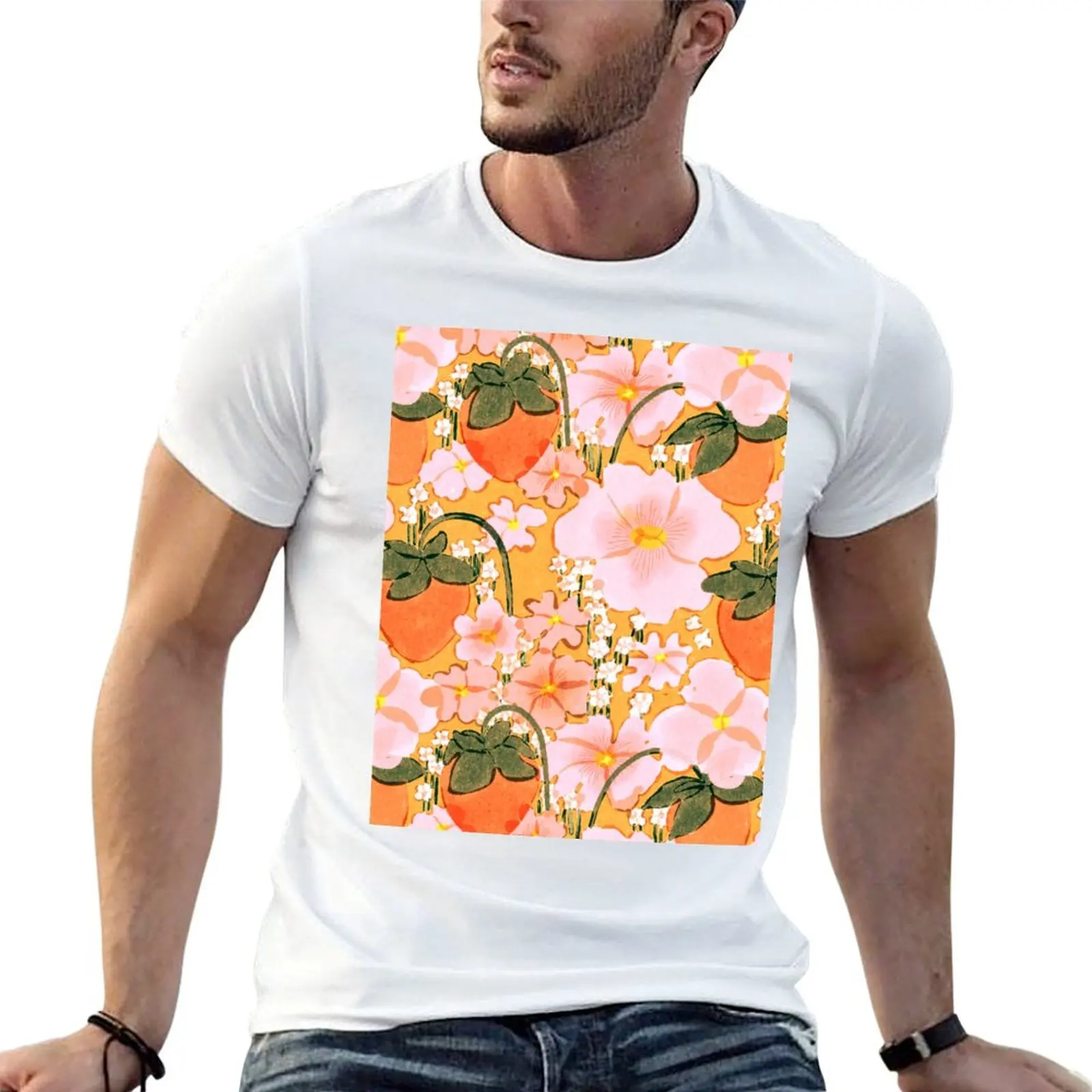 Strawberry Fields II T-Shirt Casual All Match Tee Shirt for Men