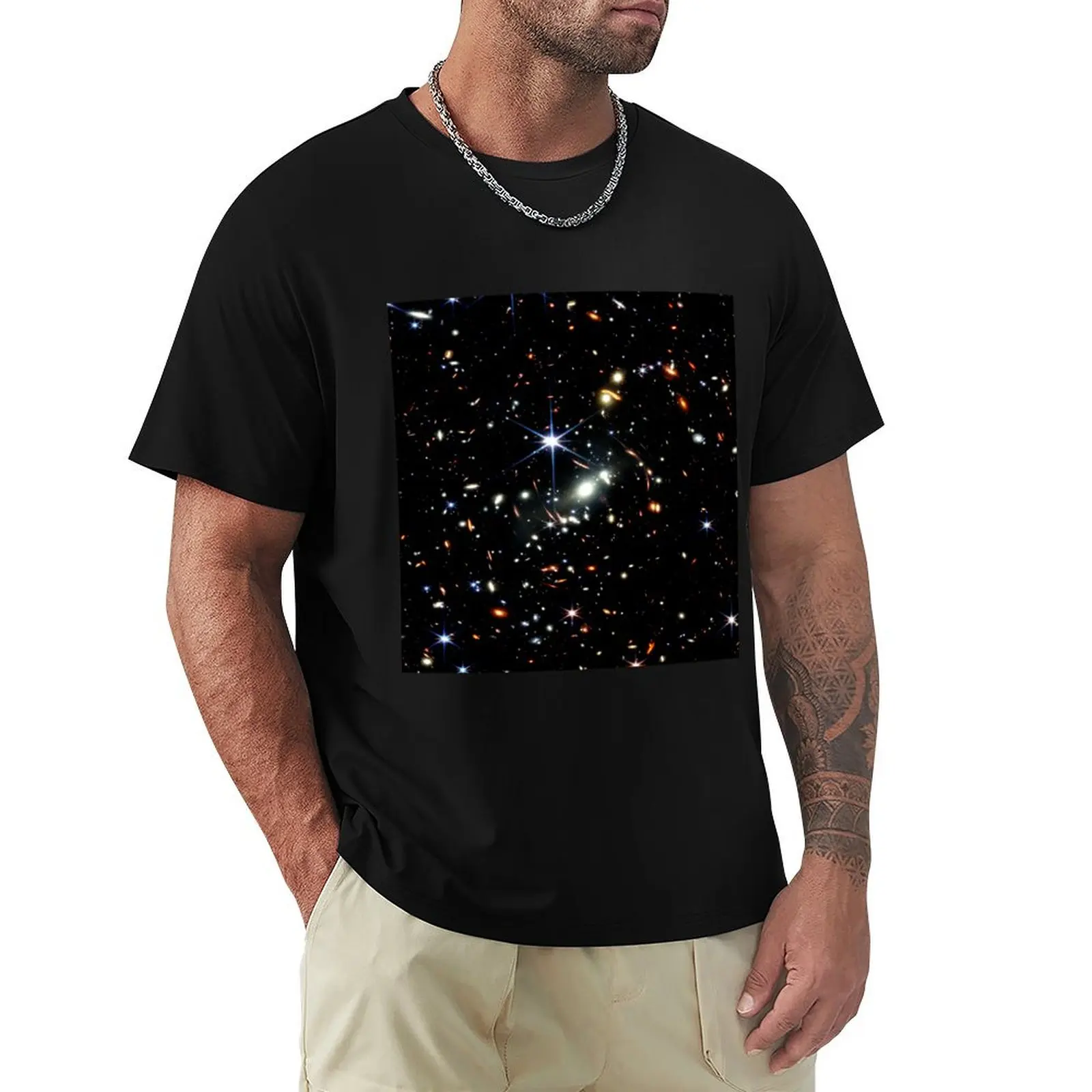 James Webb First Image Deep Field Space T-Shirt All Match Basic Short Sleeve Top