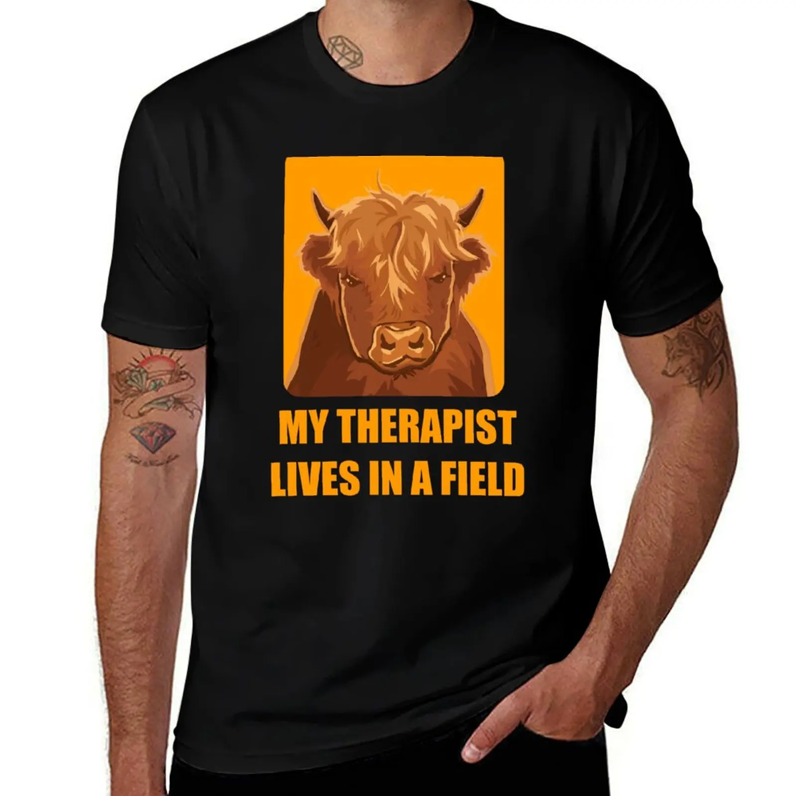 My therapist lives in a field T-Shirt Casual All Match Short Sleeve T-Shirt