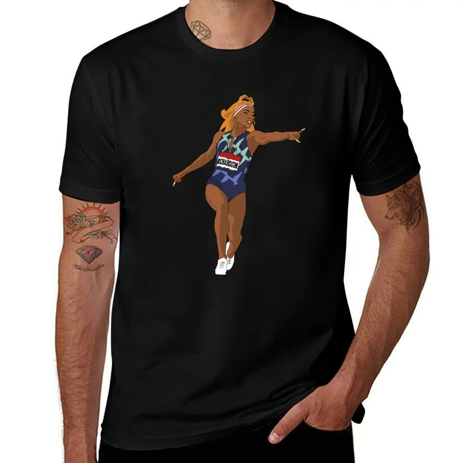 Sha'Carri Richardson Track & Field USA T-Shirt Casual All Match Tee Shirt for Men