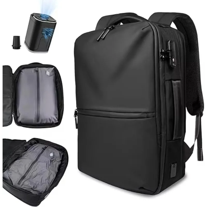 Vacuum Compression Travel Backpack Business USB Charging Port Laptop Backpack Waterproof