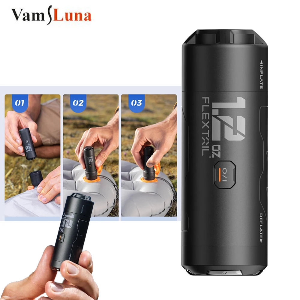 34g Ultra Lightweight Portable Air Pump Tiny Zero Pump Electric Inflator with Battery for Sleeping Pad Camping Hiking Gear Tool