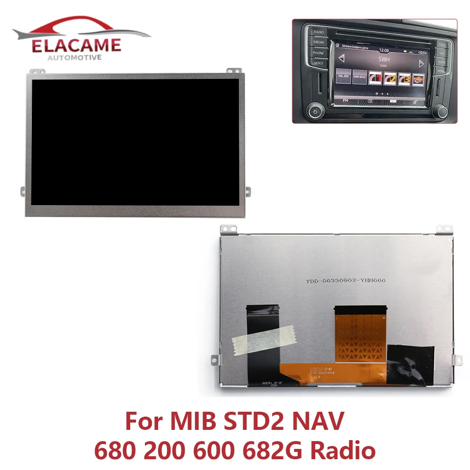 6.33-Inch TDO-WVGA0633F00045 Replacement LCD Touch Screen for TDO-WVGA0633F00039 For VW MIB 200 682 684 680 Radio Player