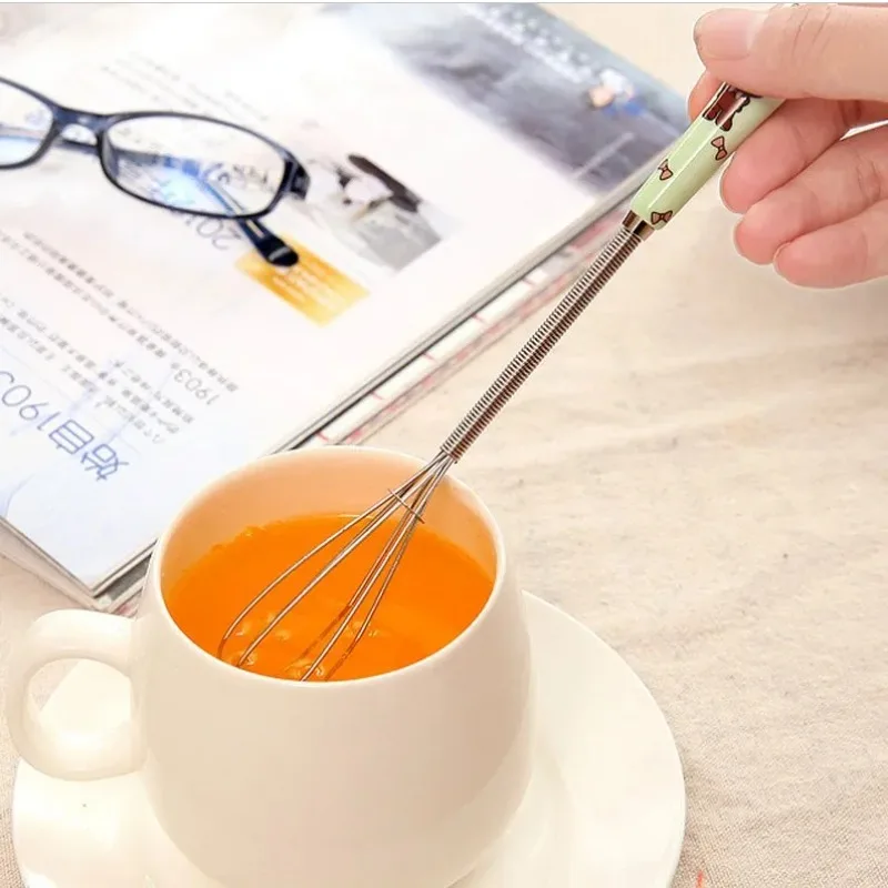 Whisking Cream Butter Ceramic Handle Egg Beaters Manual Stainless Steel Beaten Eggs Kitchen Tools Milk Stirrer Baking supplies