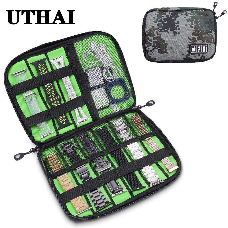 Watchband Box For Apple Watch Series Ultra 8 7 Strap Organizer Holder Bag Storage Case Samsung Galaxy Watch 44mm 45 46 Active 2