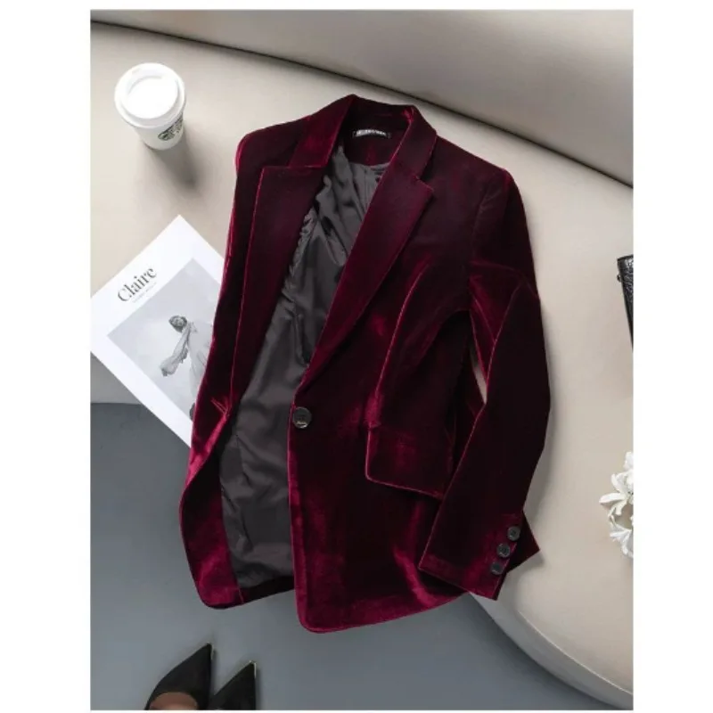 Jacket Women's New Style Korean Version Chic Slim-fit Waist Cardigan Coat Commute Simple Casual Everything Top Temperament Suit