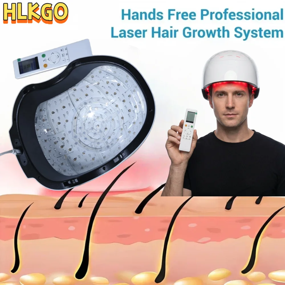 Professional Anti Hair Loss Laser Helmet, 6750mW 300 Diodes 650nm 660nm Rechargeable Cap for Hair Regrowth Light Therapy