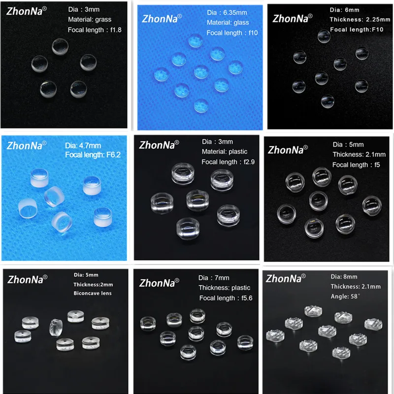 5mm F5 Diameter Optical Focusing Lens Professional Laser Installation Accessories PMMA Material 300-1000nm Focal Length