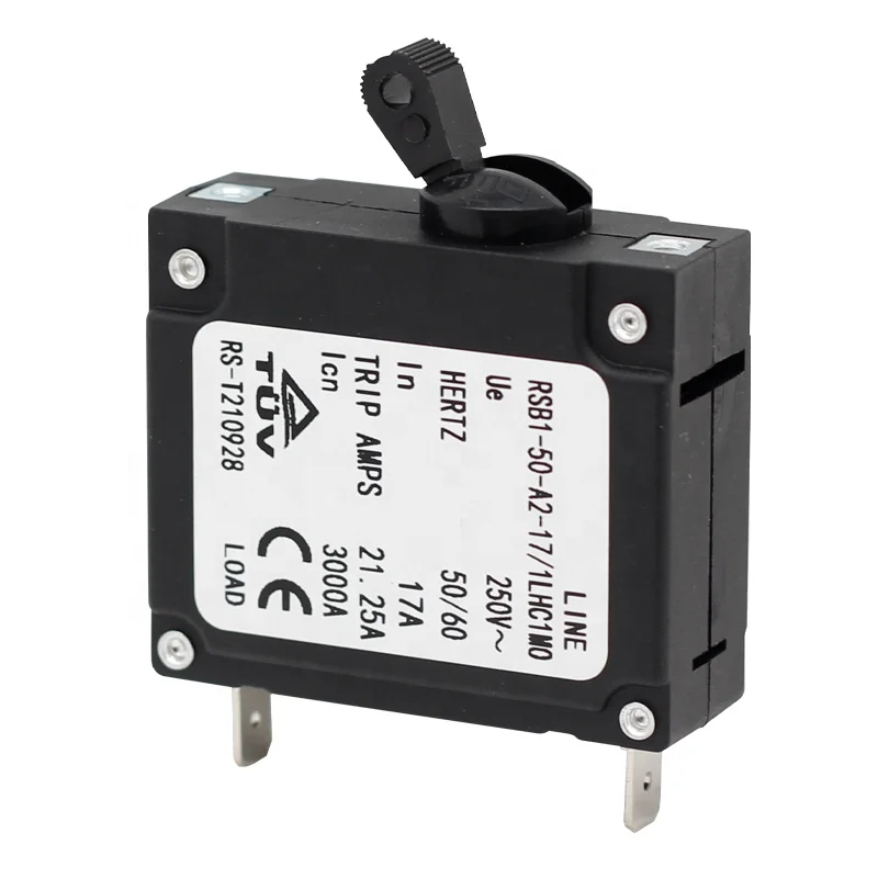 17A 250V Toggle Single Pole Circuit Breakers Hydraulic Magnetic Circuit breaker