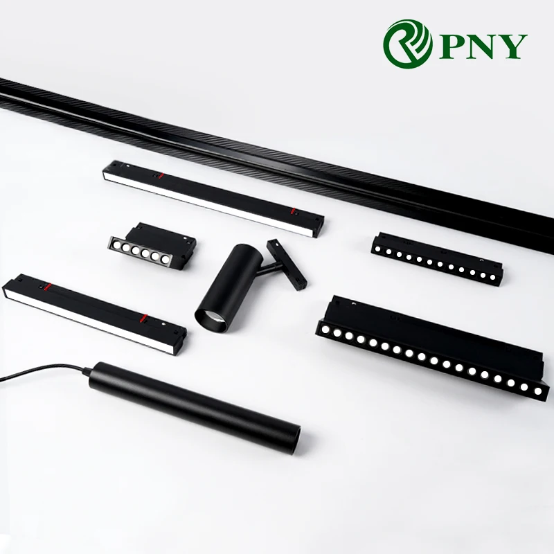 Smart LED Magnetic Track Lighting System DALI Dimmable 48V Magnet Rail Lamp Tuya Zigbee Magnetic Track Light No Main Light