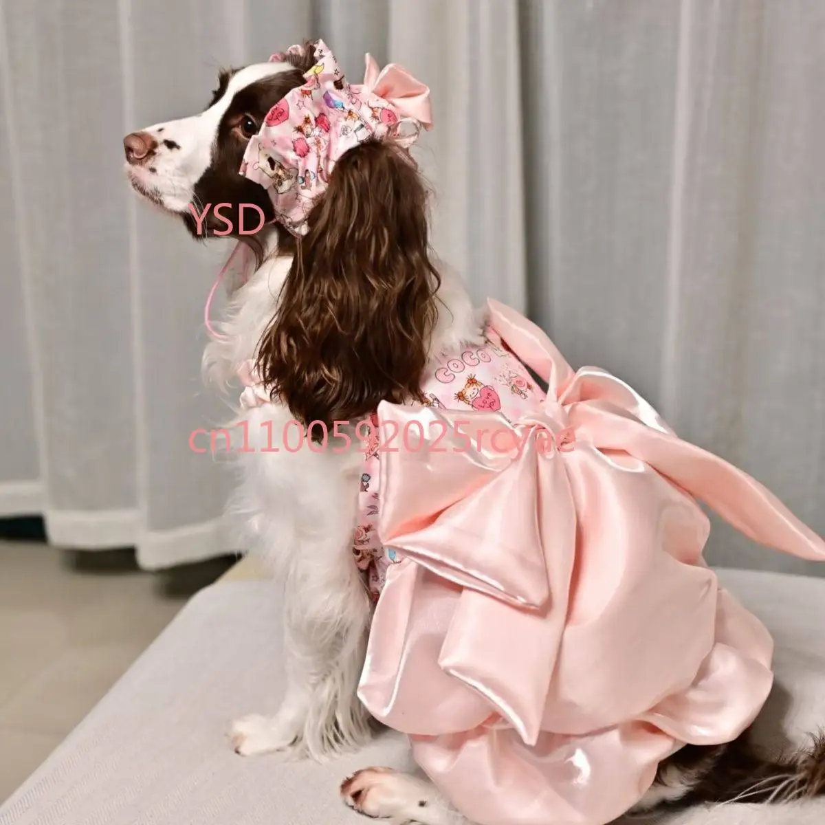 Medium and large dog clothes extra large summer thin summer dress big dog Samoyed golden retriever Alaska princess dress