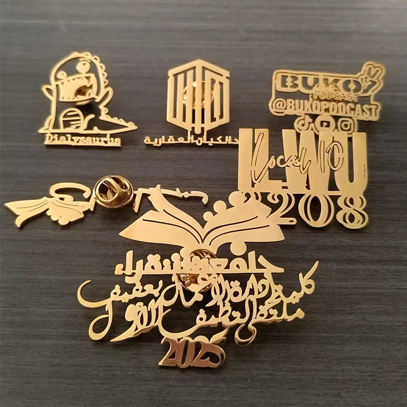 Personalized Custom Company Logo Paiting Image Brooch Laple Pins Fashion Stainless Steel Customization Collar Pin Badges Gifts