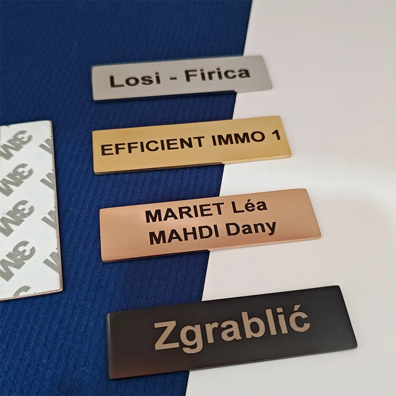 Custom Mailbox Plate Personalized Carving Name Tag Badge Stainless Steel Brooch Mailbox Label Name Tag Customized Magnet ID Door