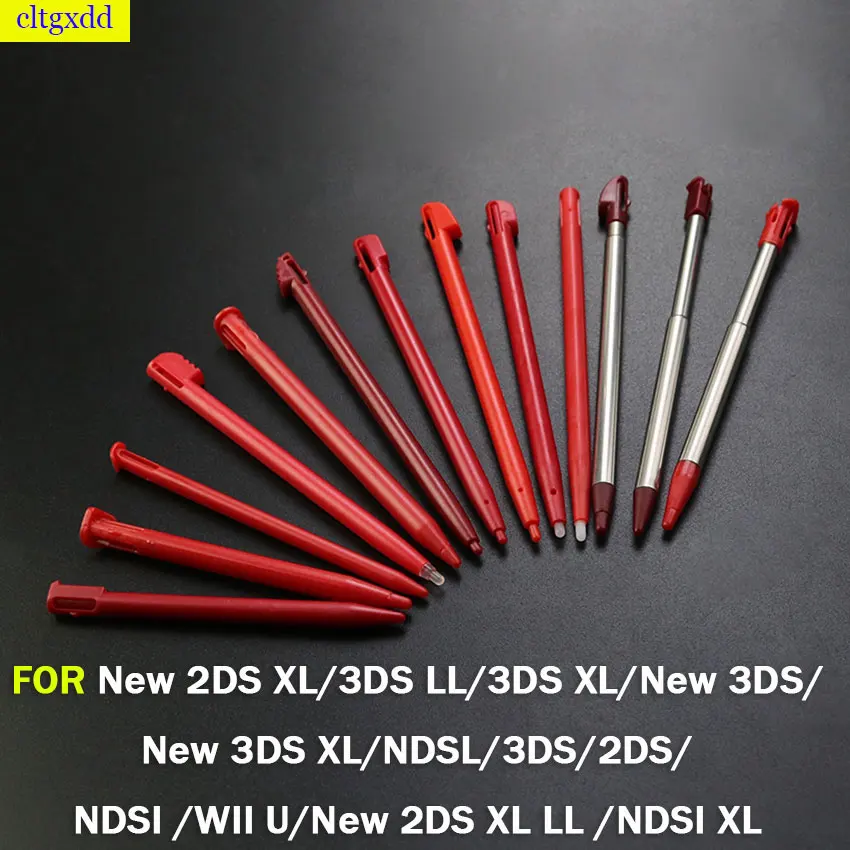 ClTGXDD FOR NDSL/DS/Lite/NDSi/NDS/Wii Metal Retractable Stylus Color Red Plastic Stylus For 2DS 3DS New 2DS LL XL New 3DS XL