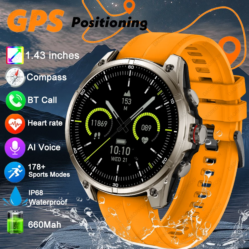 New T-Rex3 Ultra 1000mAh Battery Smart Watch Built in GPS Compass 10ATM Waterproof Sports Tracker Outdoors Military Smartwatche
