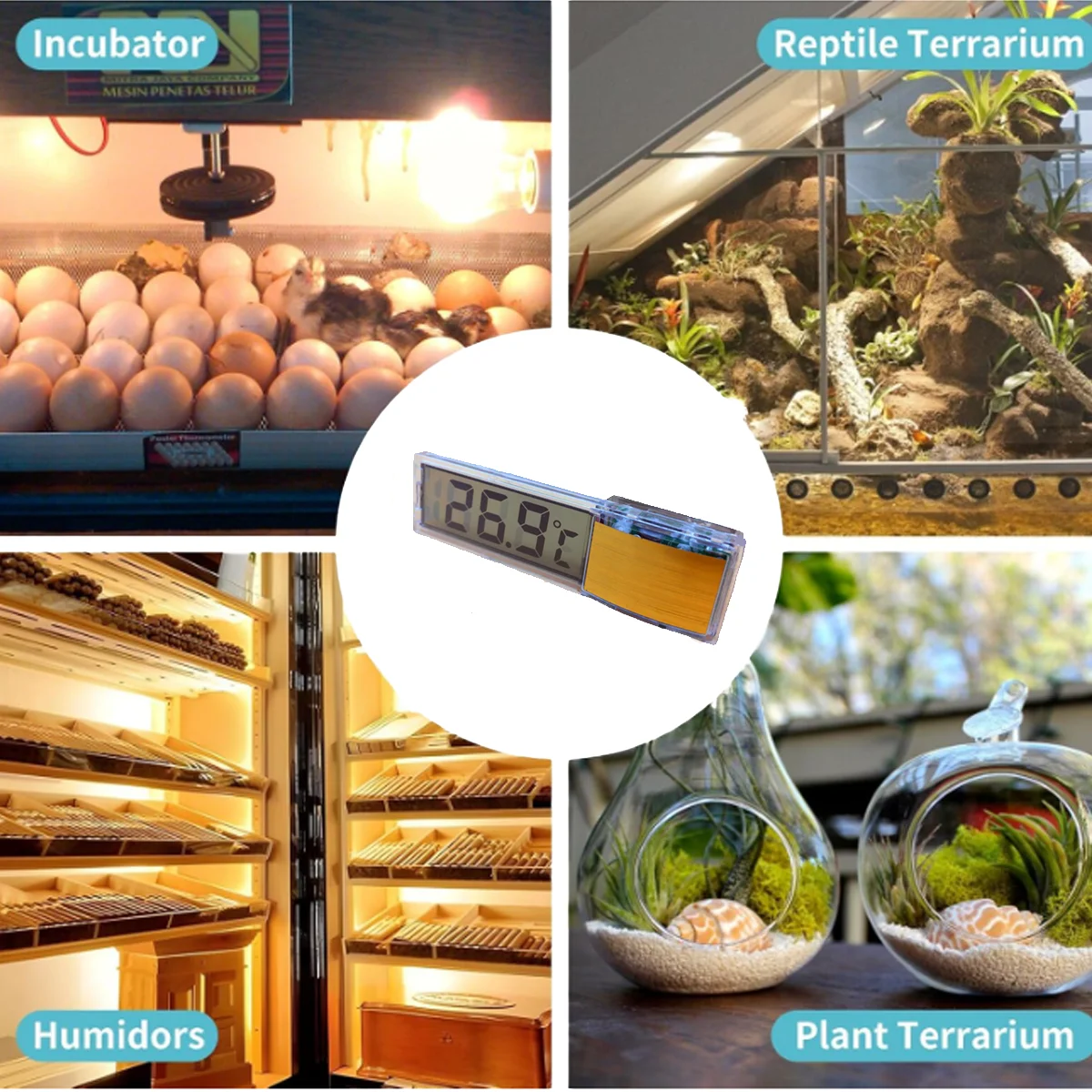 LCD Digital Aquarium Thermometer High‑Accuracy Temperature Monitor Waterproof Temperature GaugeForFish Tank Aquatic Pet Supplies