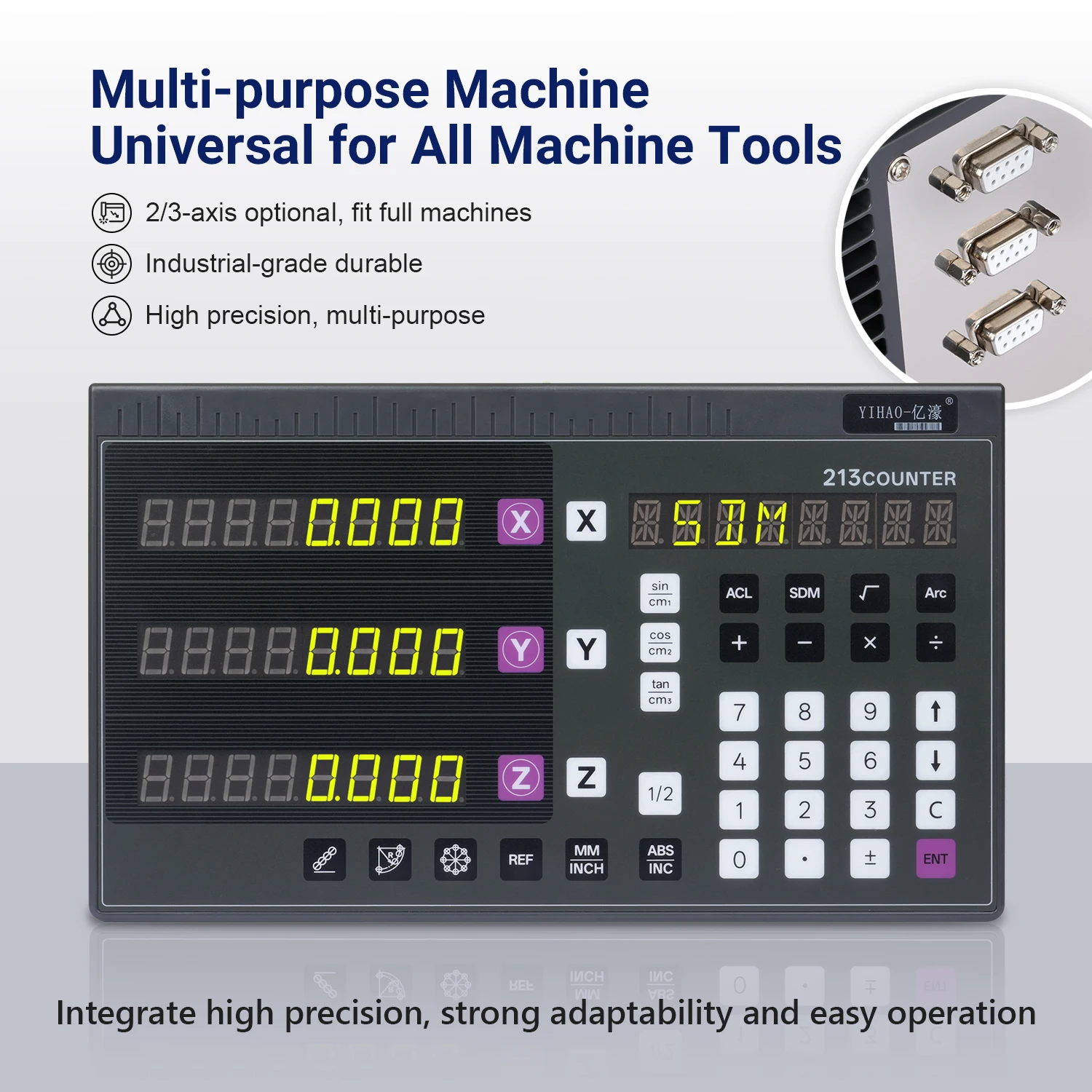 2 3-Axis Digital Readout DRO with 200 SDM & Nonlinear Compensation for Milling Lathe Machine - High Accuracy & Hole Functions