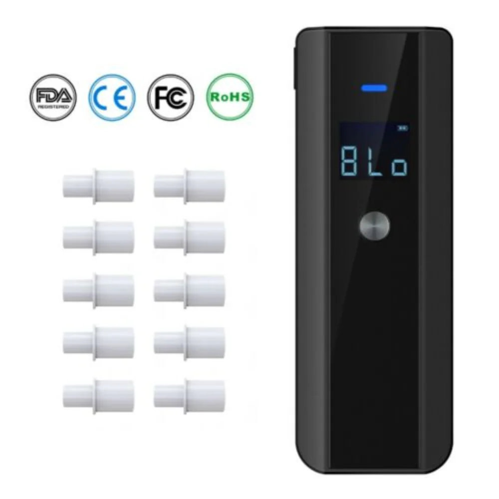 100pcs Mouthpieces for AT188 AT800 AT8020 AT7000 Digital Alcohol Tester LCD Police Breathalyzer Grade Accuracy
