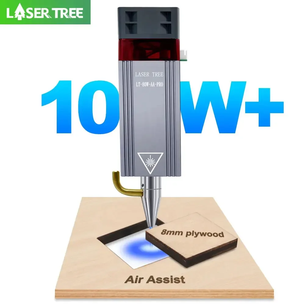 LASER TREE 10W Optical Power 80W Laser Module with Air Assist Laser Head CNC TTL Module for Laser Cutting Machine Tools