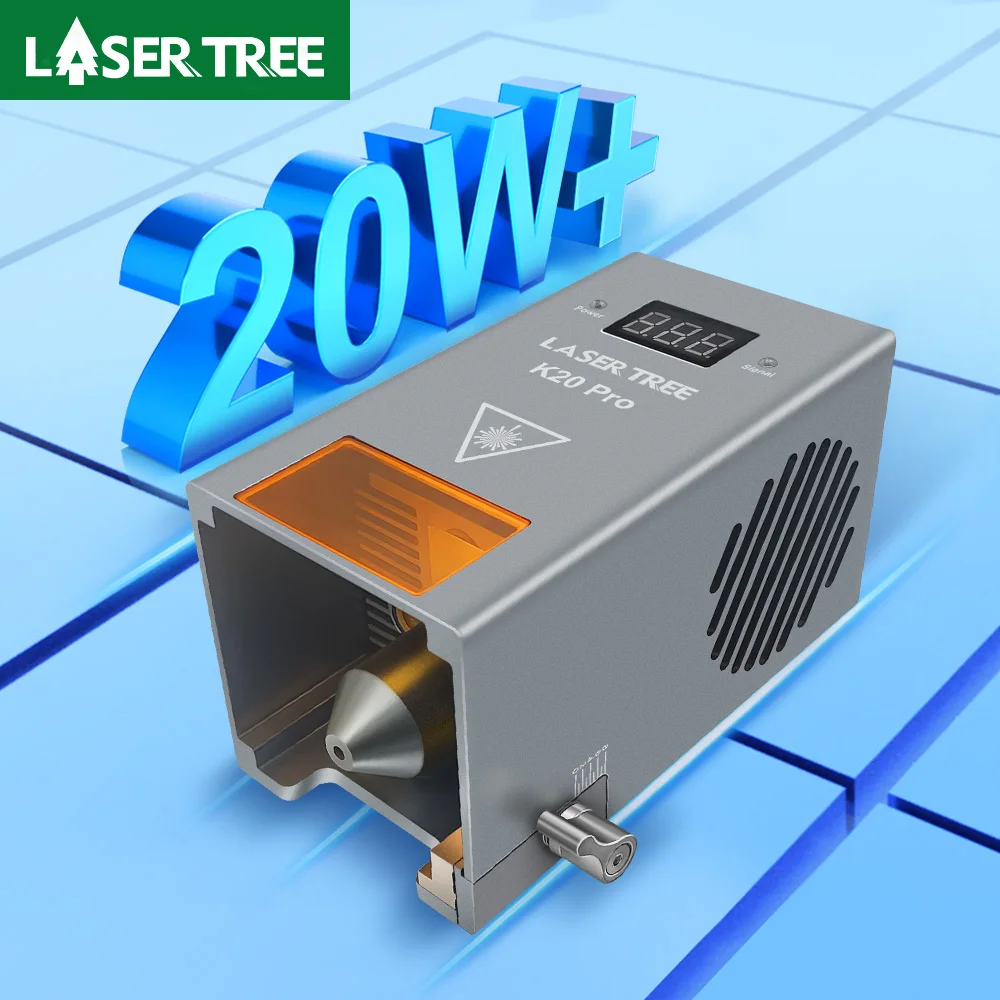 LASER TREE High Power 20W Optical Power Laser Head with Air Assist TTL Blue Light Module for Laser DIY Cutting Engraving Tool