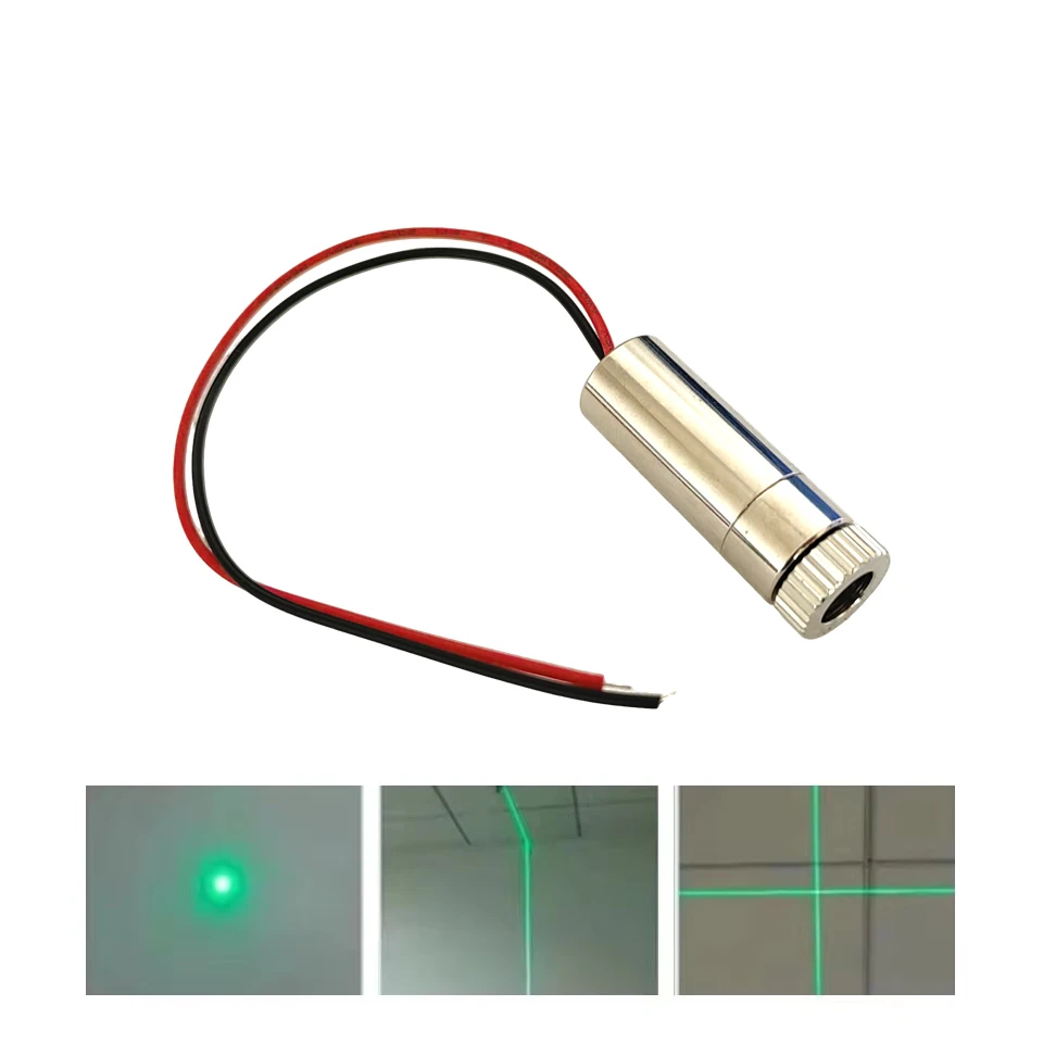 Focusable 515nm 520nm 10mW Green Dot/Line/Cross Laser Diode Module 12x35mm Woodwork Positioning Parts