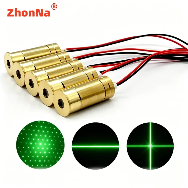 ZhonNa 532nm Green Cross Laser Module DC 3V-5V Line Generator for Wood Stone Cutting Machine Positioning And Alignment