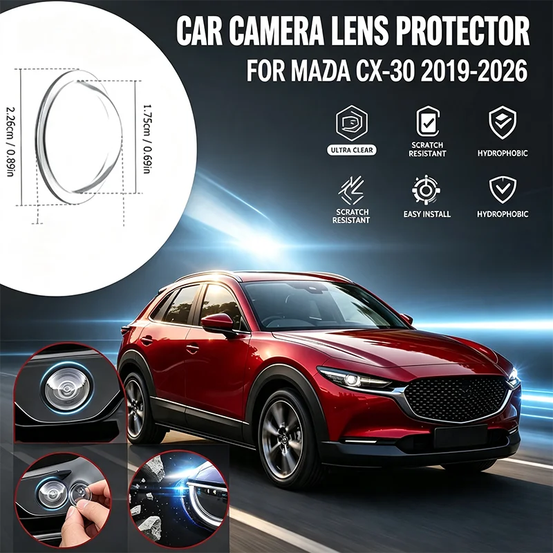 For Mazda CX-30 2019-2026 360 Reverse Cam Cover Anti-Scratch HD PC Lens Protector Waterproof Easy Install Car Accessories