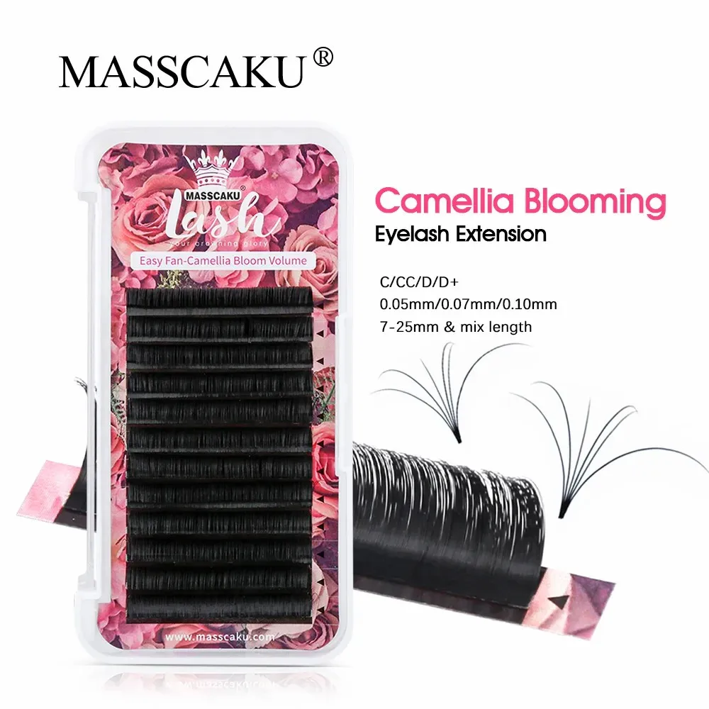 MASSCAKU Easy Fanning Volume Mega Eyelashes Extension Auto Flowering Rapid Blooming Fans Lashes Fast Delivery