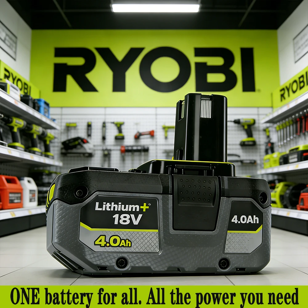 Genuine RYOBI ONE+ 18V 4.0Ah Replaceable High-Capacity Battery,Enhanced Li-ion for Longer Runtime All DIY ONE+ Power Tools