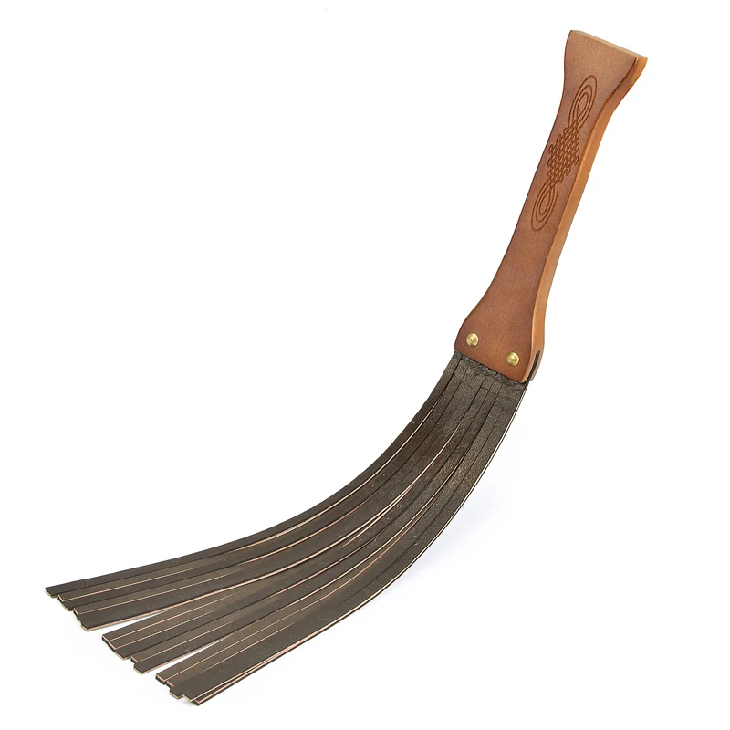 Genuine Leather Whip Bdsm Spanking Flogger Strip Tassel Wooden Handle Bdsm Bondage Flogger Sex Toys For Couples Adult Games