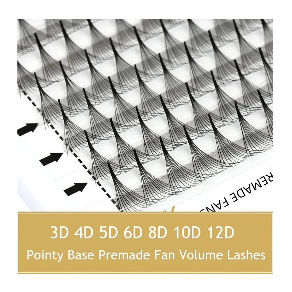 RUJADE Pointy Narrow Base Premade Fans Lash 3D/5D/6D/8D/10D/12D Russian Volume Eyelash Extensions Faux Mink Cashmere Lashes Fans