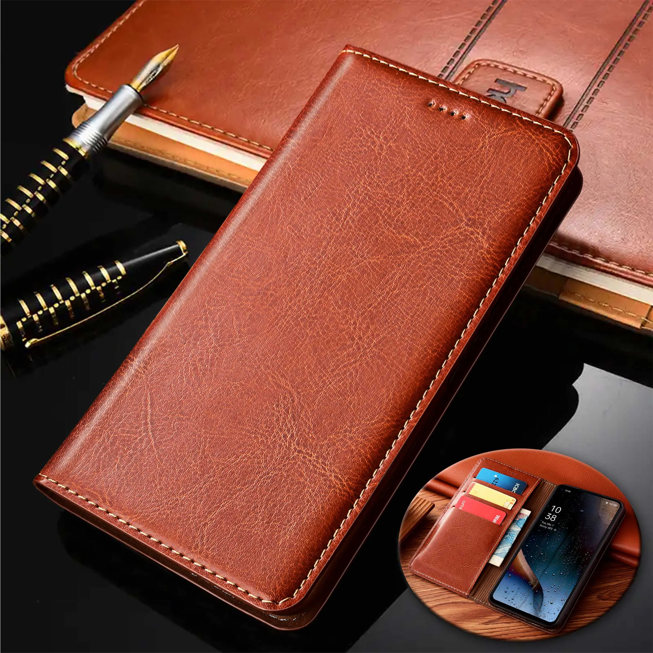 For ZTE Nubia Z30 Z40 Z40S Z50 Z50S Z60 Z60S Z70 Z70S Pro Ultra Crazy Horse Pattern Genuine Leather Flip Phone Case Cowhide