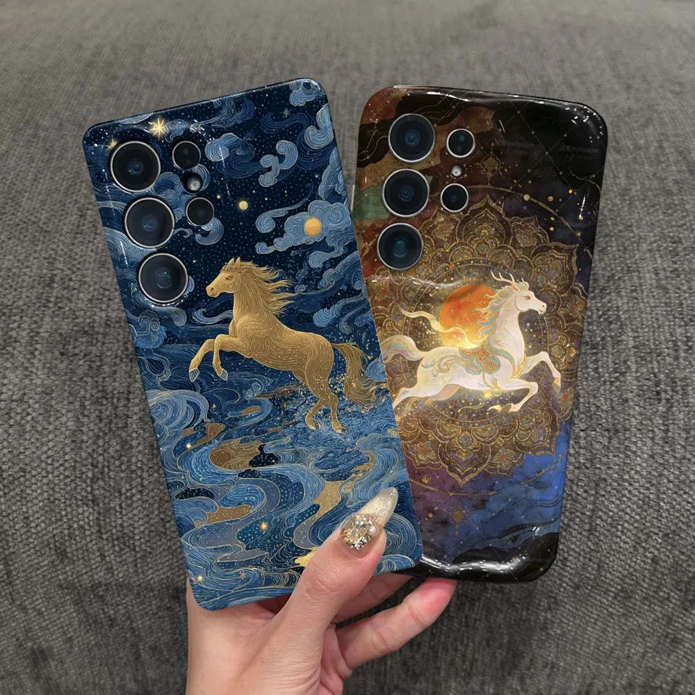 Design Horse Pattern For Samsung Galaxy S26 S25 S24 S23 S22 FE Plus Ultra Feilin Phone Case Wave Oil Phone Case Cover