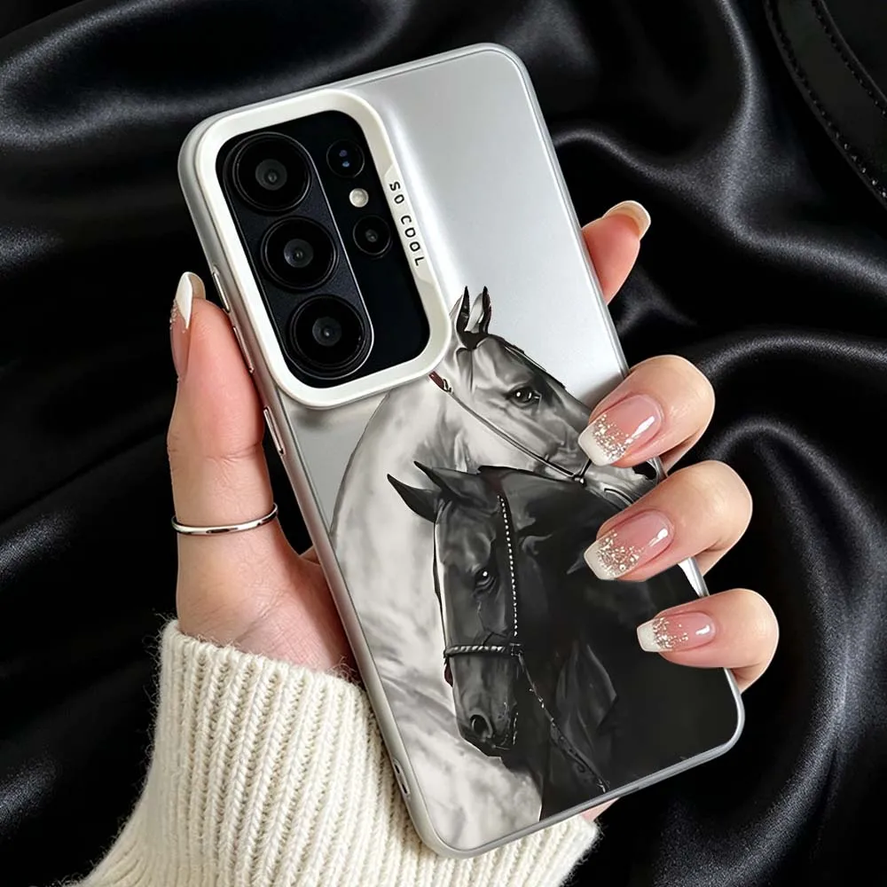 Horse Portrait For Samsung Galaxy S26 S25 S24 S23 S22 S21 S20 Ultra FE Plus Edge Plating Matte Cover Phone Case
