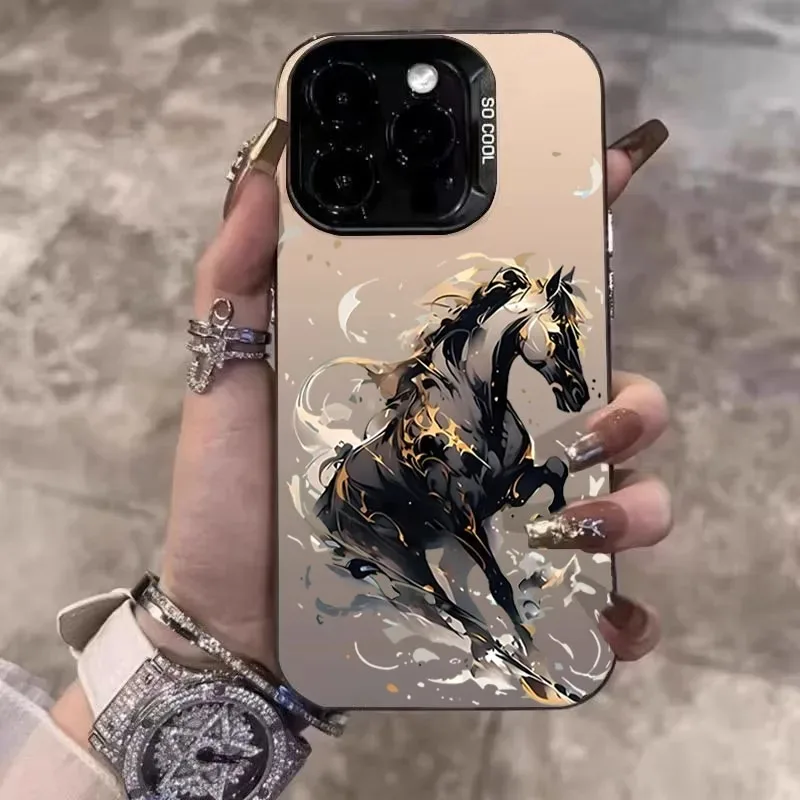 New Style Galloping Horse Pattern Phone Case For Samsung S20 S21 S22 Plus S23 S24 FE S25 Note 20 Ultra Hard Matte Bumper Case