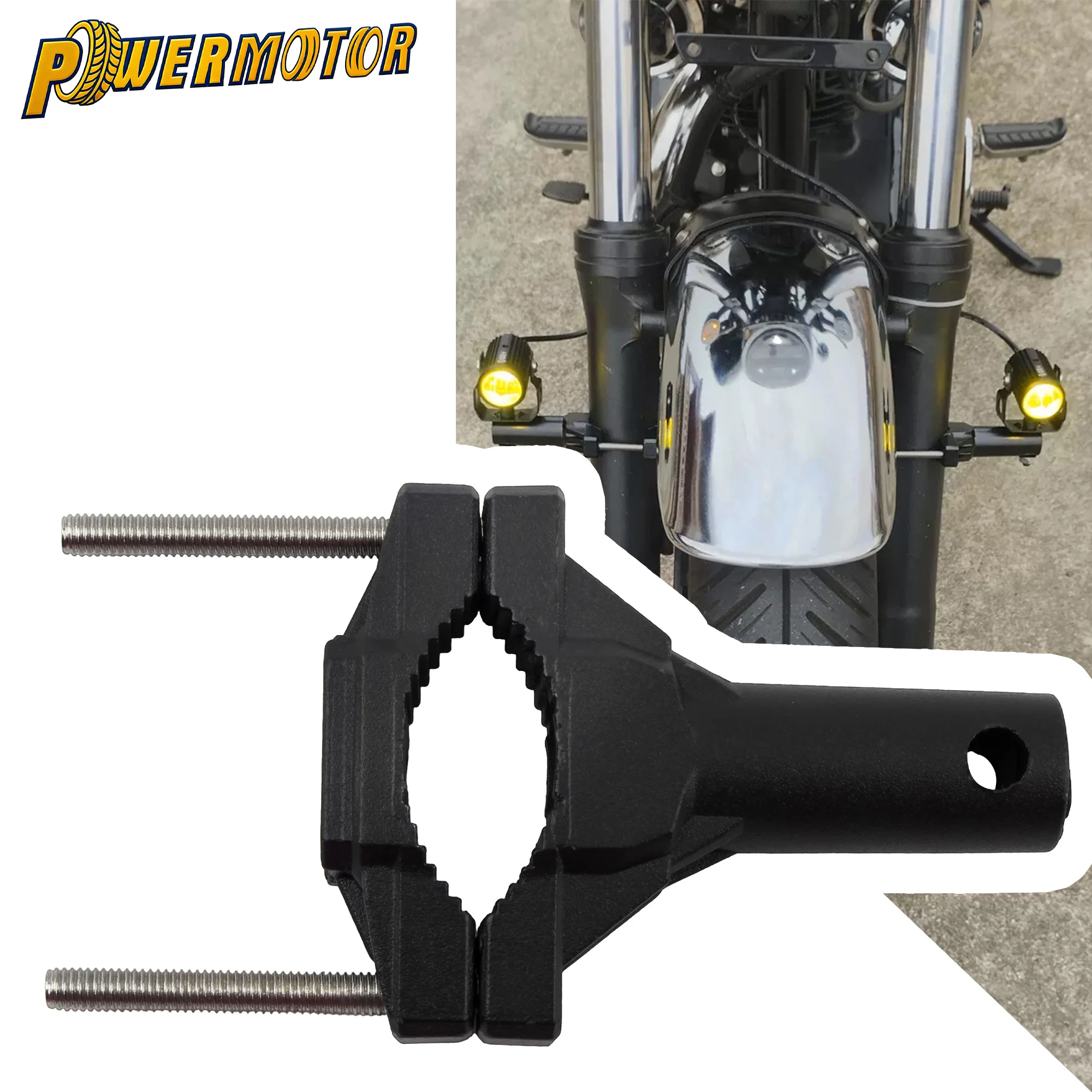Universal 2-3.8CM Motorbike Headlight Bracket Modified Bumper Motorcycle Headlight Bracket Spotlight Extension Pole Frame