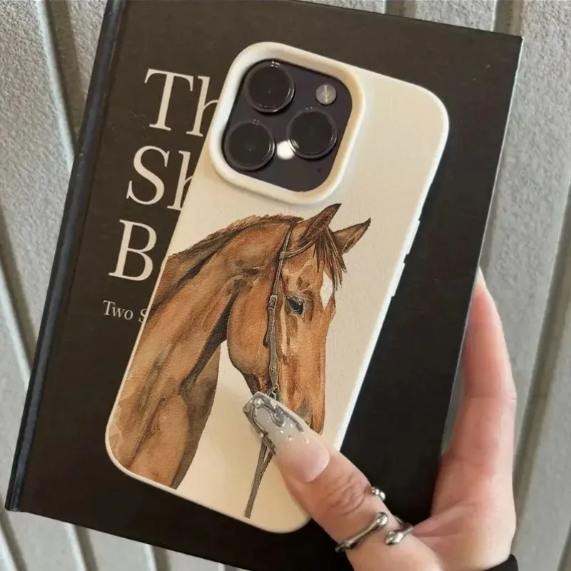 Brown Horse Design Cover For Samsung A05S A06 A07 A15 A16 A17 A34 A35 A53 A54 A55 S23 S24 FE S25 Ultra A26 A36 A56 Phone Cover